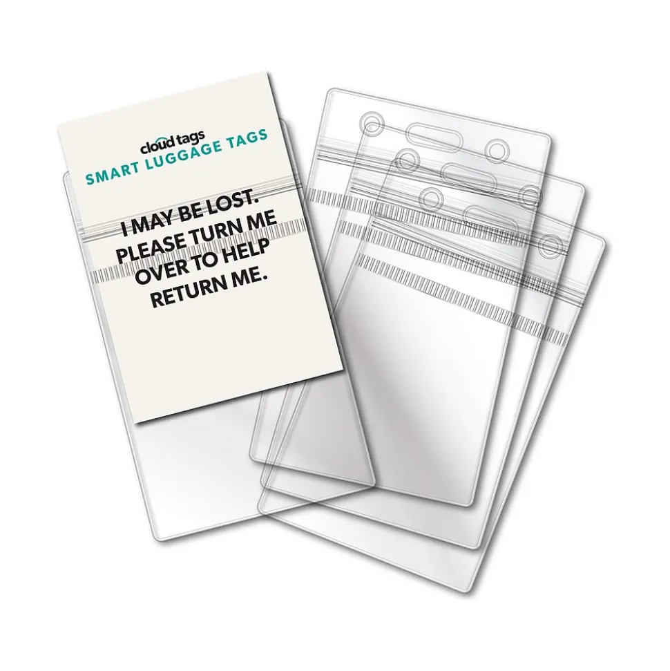 Davis Group Cloud Tags Luggage Tag, White/Green, 4/Pack (10114)