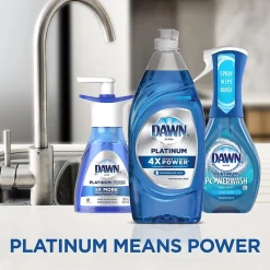 Dawn Platinum Liquid Dish Soap with Sponge, Refreshing Rain, 24 fl oz., 3/Carton (49041)