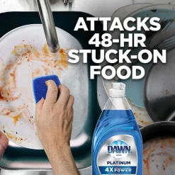 Dawn Platinum Liquid Dish Soap with Sponge, Refreshing Rain, 24 fl oz., 3/Carton (49041)