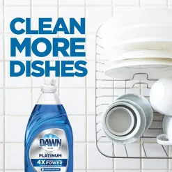 Dawn Platinum Liquid Dish Soap with Sponge, Refreshing Rain, 24 fl oz., 3/Carton (49041)