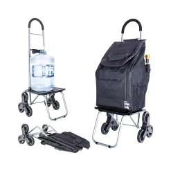 Dbest Stair Climber Bigger Folding Trolley Dolly Cart, 200 lb. Capacity, Black (01-599)