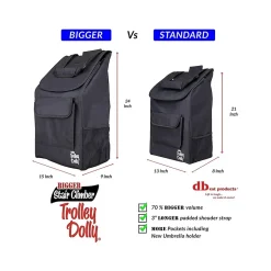 Dbest Stair Climber Bigger Folding Trolley Dolly Cart, 200 lb. Capacity, Black (01-599)