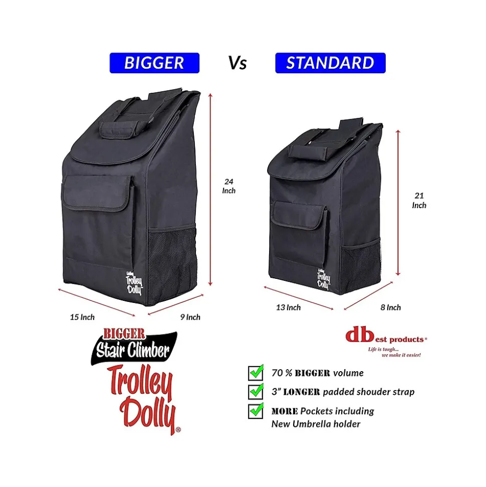 Dbest Stair Climber Bigger Folding Trolley Dolly Cart, 200 lb. Capacity, Black (01-599)