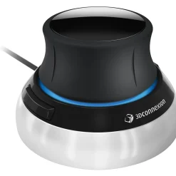 3Dconnexion SpaceMouse Wired Ambidextrous USB Mouse, Black/Silver (3DX-700059)