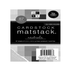 DCWV Matstack Neutrals Cardstocks, Assorted Colors, 87 Sheets/Pack (MS-007-00002)