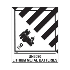 Decker Tape Products UN3090 LITHIUM METAL BATTERIES Shipping Label, 4" x 4.75", White/Black, 500 Labels/Roll (DL526P-1)