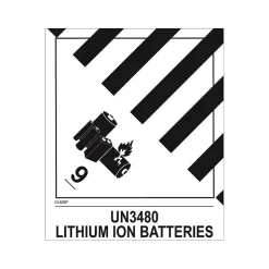 Decker Tape Products UN3480 LITHIUM ION BATTERIES Shipping Label, 4.75" x 4", White/Black, 500 Labels/Roll (DL526P-2)