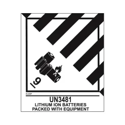 Decker Tape Products UN3481 LITHIUM-ION BATTERIES Shipping Label, 4" x 4.75", White/Black, 500 Labels/Roll (DL526P-4)