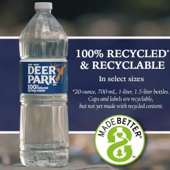 Deer Park 100% Natural Spring Water, Regular Flavor, 33.8 oz. Plastic Bottle, 15/Carton (12222308)