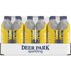 Deer Park Sparkling Water, Lemon, 16.9 oz. Bottles, 24/Carton (12349497/122056)
