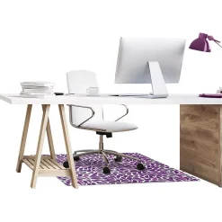 Deflect-O FashionMat Purple Rain Hard Floor Chair Mat, 35" x 40", Low-Pile, Purple/White (CM3540PR)