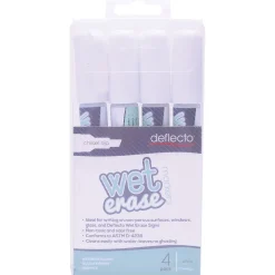 Deflect-O Wet Erase Marker, Chisel Point, White, 4/Pack (SMA510-V4-WT)