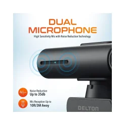 Delton AIC60 UHD 4K Face Tracking and Gesture Controls Webcam, 8.3 Megapixels, Black, (DCAIC60)