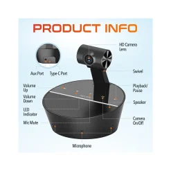 Delton C90 HD 1080p Conference Speakerphone Webcam, 2 Megapixels, Black, (DCSC90)