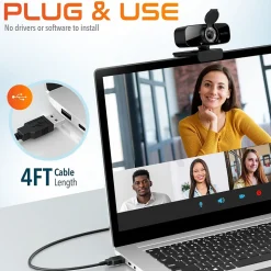 Delton C24 HD 1080p Webcam, 2 Megapixels, Black (DCAM24BK)