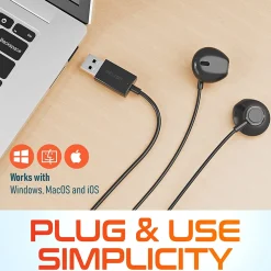 Delton 10E Stereo USB In-Ear Computer Headset with Microphone, Black (DWH10E)