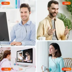 Delton 10E Stereo USB In-Ear Computer Headset with Microphone, Black (DWH10E)