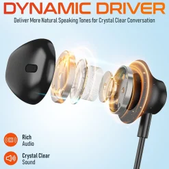 Delton 10E Stereo USB In-Ear Computer Headset with Microphone, Black (DWH10E)