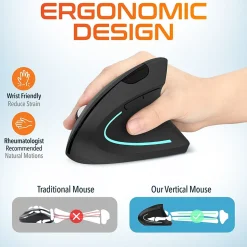 Delton Ergonomic 12 Wireless Ergonomic Optical 2.4 GHz Gaming Mouse, Black (DMERG12-WB)