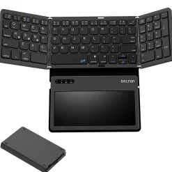 Delton F92 Foldable Portable Wireless Keyboard with Touchpad, Black (DKBF92)