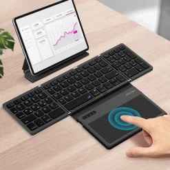 Delton F92 Foldable Portable Wireless Keyboard with Touchpad, Black (DKBF92)