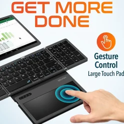 Delton F92 Foldable Portable Wireless Keyboard with Touchpad, Black (DKBF92)