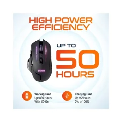 Delton G37 Wireless Optical Gaming Mouse, Black (DMGAM37ERG)