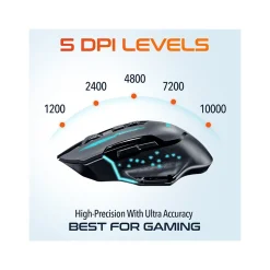 Delton G37 Wireless Optical Gaming Mouse, Black (DMGAM37ERG)