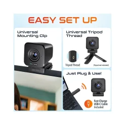 Delton HD 1080p Wireless Webcam, 2.1 Megapixels, Black (DCWC50)