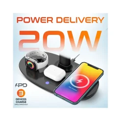 Delton HS1 Headset Stand and Wireless Charger with USB Type-C PD Adapter (DHSWC1)