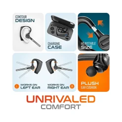 Delton K130 Wireless Noise Canceling Bluetooth Computer Earbud Headset, MS Teams, Black (DBHK130)