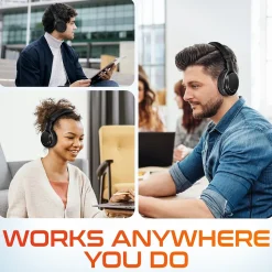 Delton M101 Wireless Active Noise Canceling Bluetooth Stereo Business/Gaming Over-the-Ear Computer Headset, Black (DBHM101D)