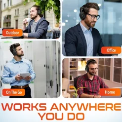 Delton M201 Wireless Active Noise Cancelling Bluetooth Stereo Business Computer Headset, Black (DBHM201D)