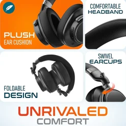 Delton M201 Wireless Active Noise Cancelling Bluetooth Stereo Business Computer Headset, Black (DBHM201D)