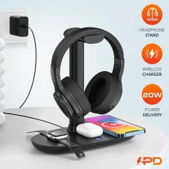 Delton M101 Wireless Noise Canceling Bluetooth Stereo Computer Headset and Stand, Black (DHSWC1101XD)