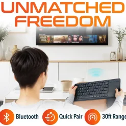 Delton N60 Bluetooth Keyboard with Touchpad, Small Portable Wireless Computer Keyboard, Black (DKMIN60-WB)