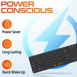 Delton N60 Bluetooth Keyboard with Touchpad, Small Portable Wireless Computer Keyboard, Black (DKMIN60-WB)