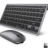 Delton N35 Portable/Travel/Small Wireless Keyboard and Mouse Combo, Silver (DKMKITMIN35-WB)