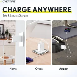 Delton Overtime USB-C/USB Wall & Car Chargers with Apple MFi Certified Lightning Cables for iPhone/iPad, White (DAC3IN12USBSL)