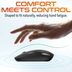 Delton S15 Wireless Ambidextrous Optical 2.4 GHz Mouse, Black (DMS15-WB)