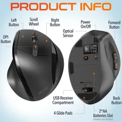 Delton S30 Wireless Optical 2.4 GHz Mouse, Black (DMERGS30-WB)