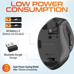 Delton S30 Wireless Optical 2.4 GHz Mouse, Black (DMERGS30-WB)