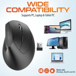 Delton S12P Wireless Optical 2.4 GHz Mouse, Black (DMERGS12P-WB)