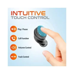 Delton T150 Wireless Active Noise-Canceling Bluetooth Stereo Earbuds with Auto-Pairing USB Dongle, Black (DBHT150)