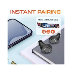 Delton T150 Wireless Active Noise-Canceling Bluetooth Stereo Earbuds with Auto-Pairing USB Dongle, Black (DBHT150)