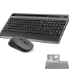 Delton T42 Wireless Keyboard with Tablet Holder and M42 Optical Mouse Combo, Black (DKBMT42-WB)