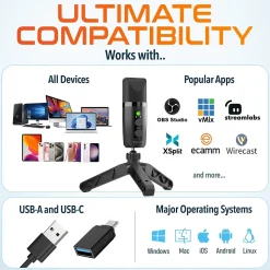 Delton U3000 Noise Canceling Condenser Microphone, Black (DRU3000)