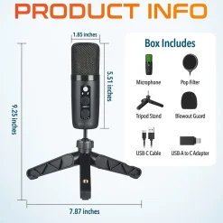 Delton U3000 Noise Canceling Condenser Microphone, Black (DRU3000)