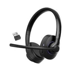Delton 60X Stereo Noise Canceling Bluetooth Computer Headset - Compatible with MS Teams, Black (DBTHEAD60XBTDL)
