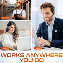 Delton 95X Wireless Noise Canceling Bluetooth Computer Headset, MS Teams, Black (DBH95X)